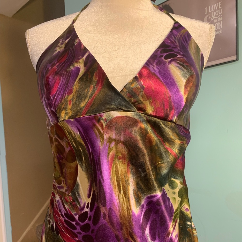 Dots beautiful silky and multi color long dress